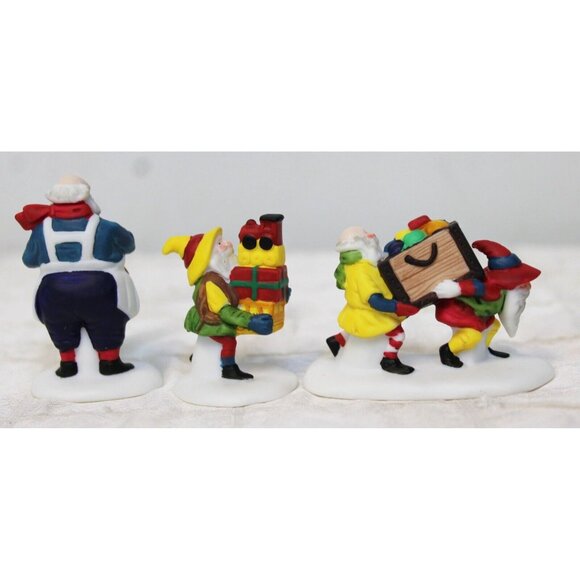 VTG 3 Pc Dept 56 Heritage Village Toymaker Elves 5602-2 Porcelain Figurines - Picture 7 of 11